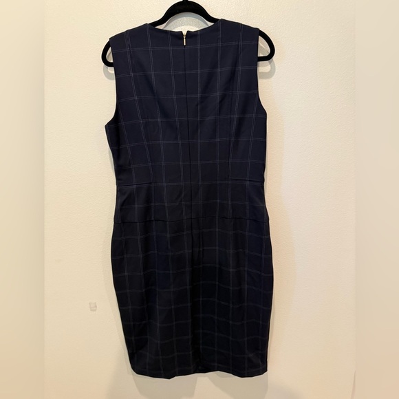 Donna Karan Navy Checkered Midi Dress - Picture 4 of 4